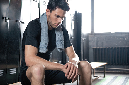 athletic man resting after workout, a Sports & Recreation Photo by OPOLJA