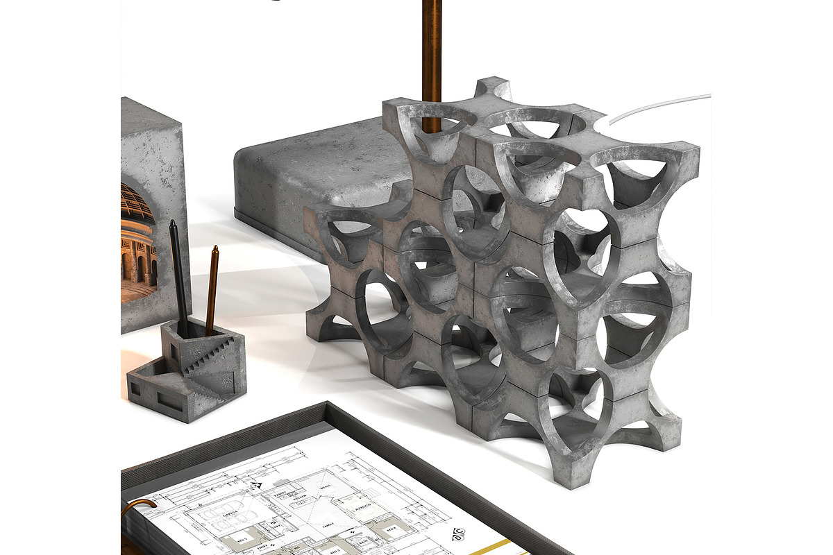 Brutalist architectural decor set, an Object 3D Model by Archidizer (Photo 4 of 6)
