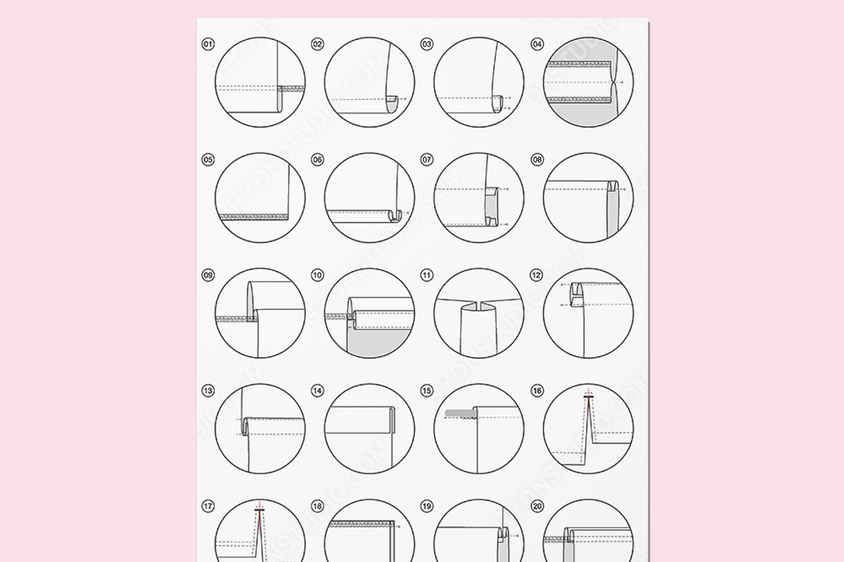 Vector Sewing Seams and Finishes Set, an Illustration by HYDNSTUDIO (Photo 4 of 5)