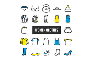 44 Vector Men & Women Clothes Icons