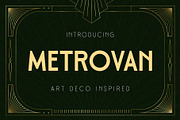 Metrovan - Art Deco Style, a Sans Serif Font by Novitype (Thumbnail 1 of 11)