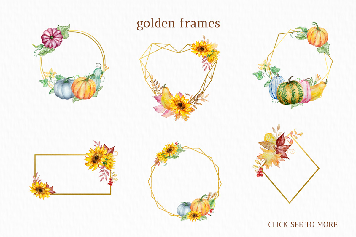 Watercolor Autumn Pumpkins Clipart, a Seasonal Illustration by SvetaArtStore (Photo 10 of 15)