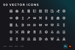 Casino icons, an Outline Icon by Wencory