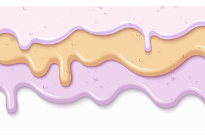 Ice cream drip border isolated on, a Texture Illustration by art PVP - market