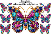 Diamond Butterfly Stickers, an Illustration by GatewayDesign (Thumbnail 3 of 3)