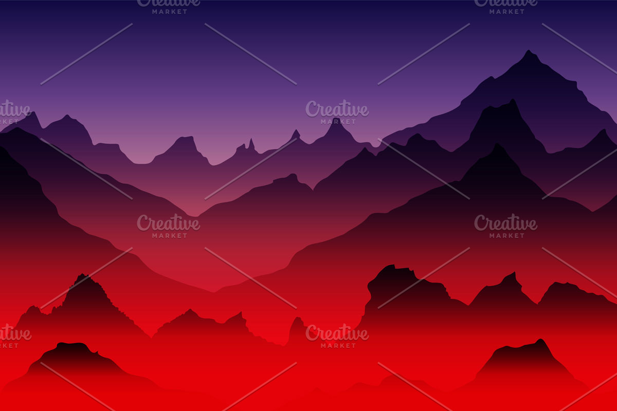sunrice mountains eps 10 vector, a Background Graphic by Rommeo79 (Photo 2 of 2)