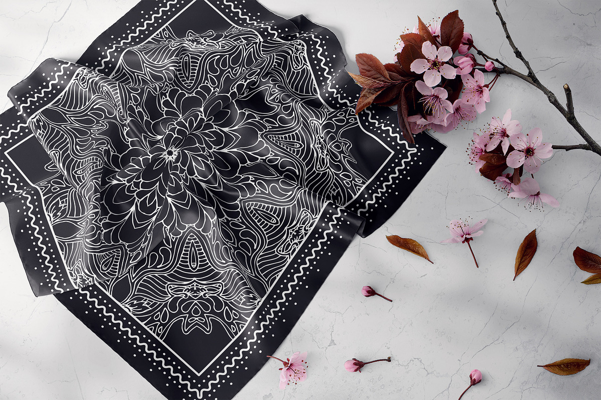 Bandanas Silk Scarf Set 3, a Decorative Illustration by ilonitta (Photo 3 of 5)