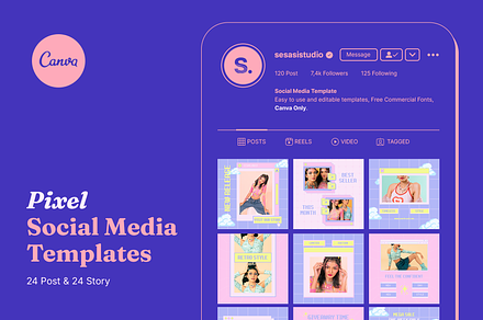 Canva Social Media - Pixel, a Social Media Template by Sesasi Studio