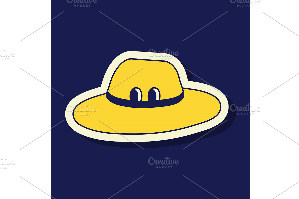 Yellow hat vector illustration with, an Object Illustration by okskukuruza