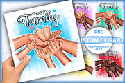 Family Clipart, Mom, Dad and kids, a Person Illustration by Elenbushe (Thumbnail 1 of 6)