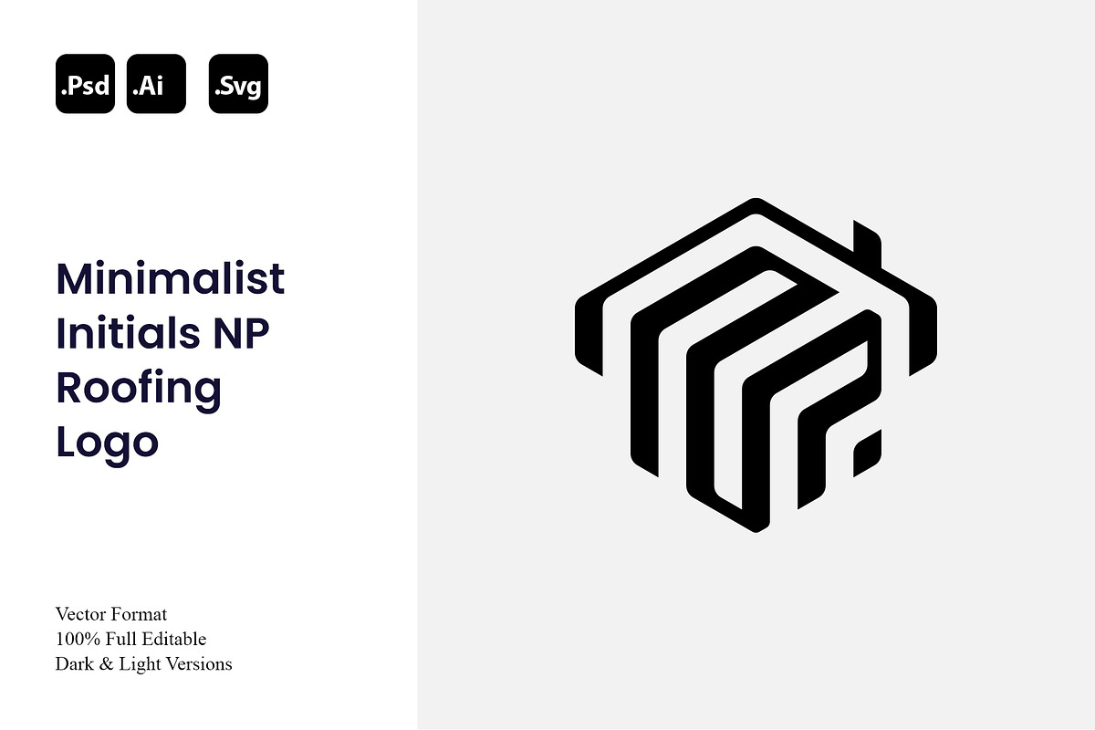 Minimalist Initials NP Roofing Logo