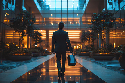 Business Traveler: A man in a suit w, a Background Photo by Pixeness