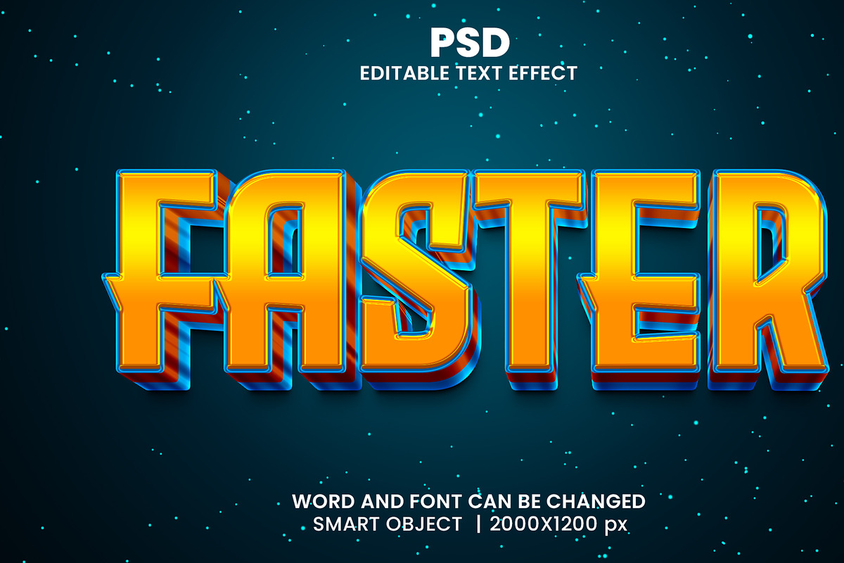 Faster 3d Editable Psd Text Effect, a Brushes & More by bdrobin (Photo 2 of 2)