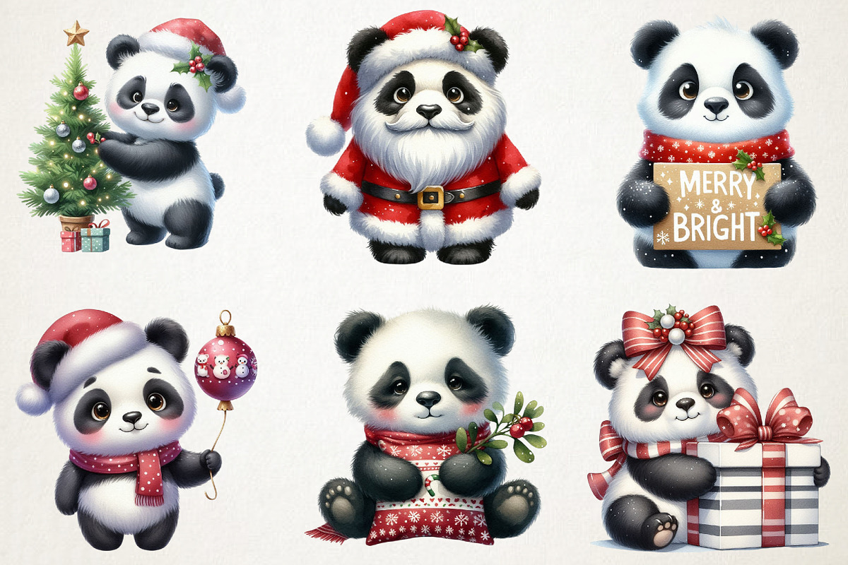 Christmas Cute Panda Sublimation, an Illustration by RobertsArt (Photo 3 of 7)