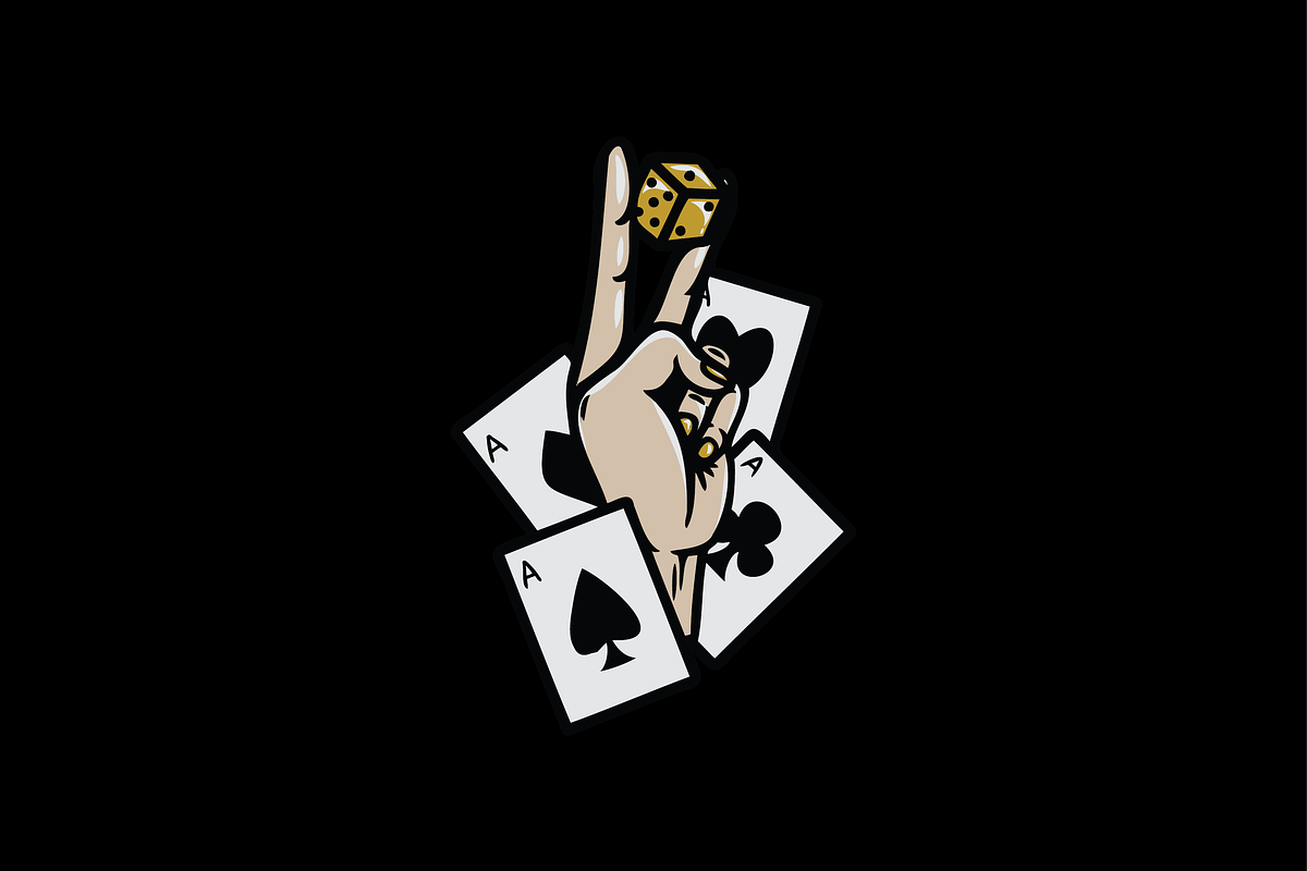 Hand Holding Dice and Playing Cards, an Object Illustration by nomlimo.com (Photo 1 of 3)