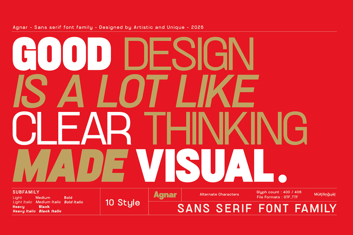 Agnar - Sans serif font family, a Font by Artistic & Unique (Photo 8 of 14)