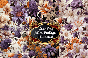 Lilies Vintage Seamless Paper