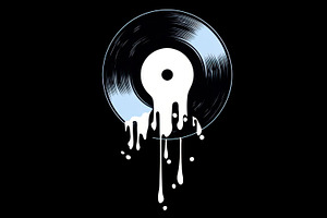 Vinyl record with liquid, a Photo by Beautiful things