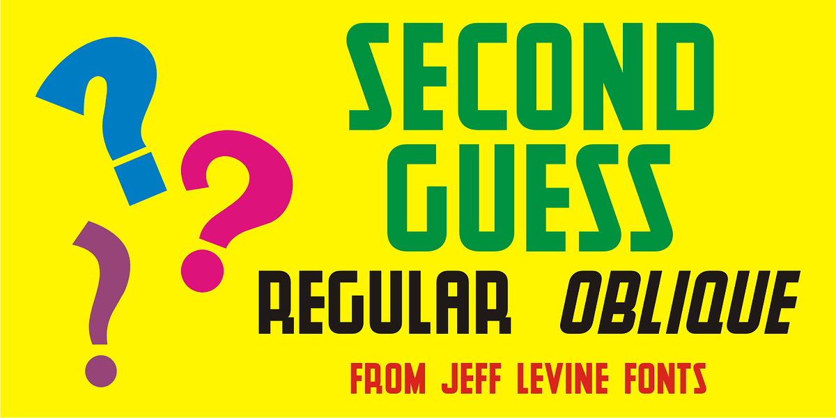 Second Guess JNL, a Font by Jeff Levine Fonts