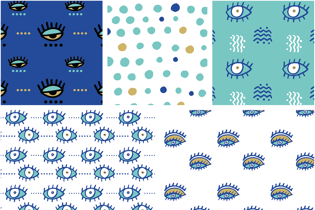 Eyes Doodles, a Pattern Graphic by Suphansa (Photo 7 of 9)