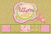 Patterns with horses and flowers, a Pattern Graphic by BondarenkoNat (Thumbnail 1 of 2)