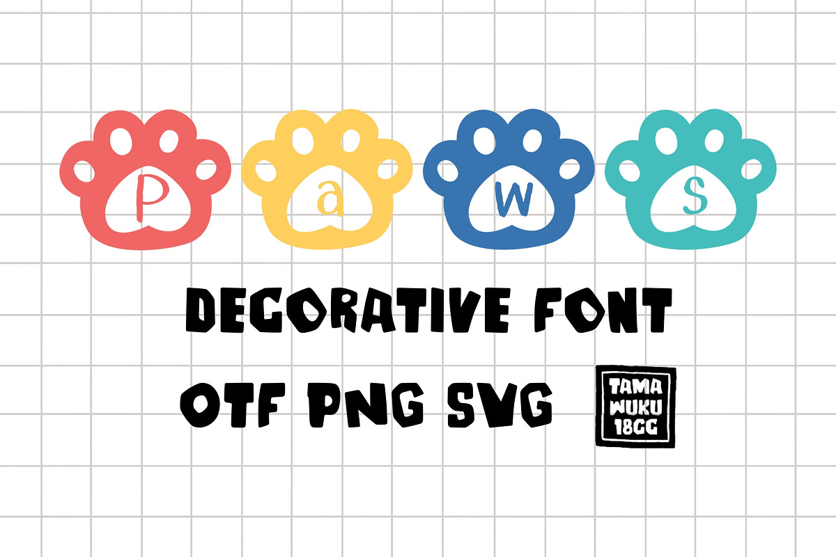 Paws OTF PNG SVG, a Symbol Font by DREAMs Soul G. (Photo 1 of 4)