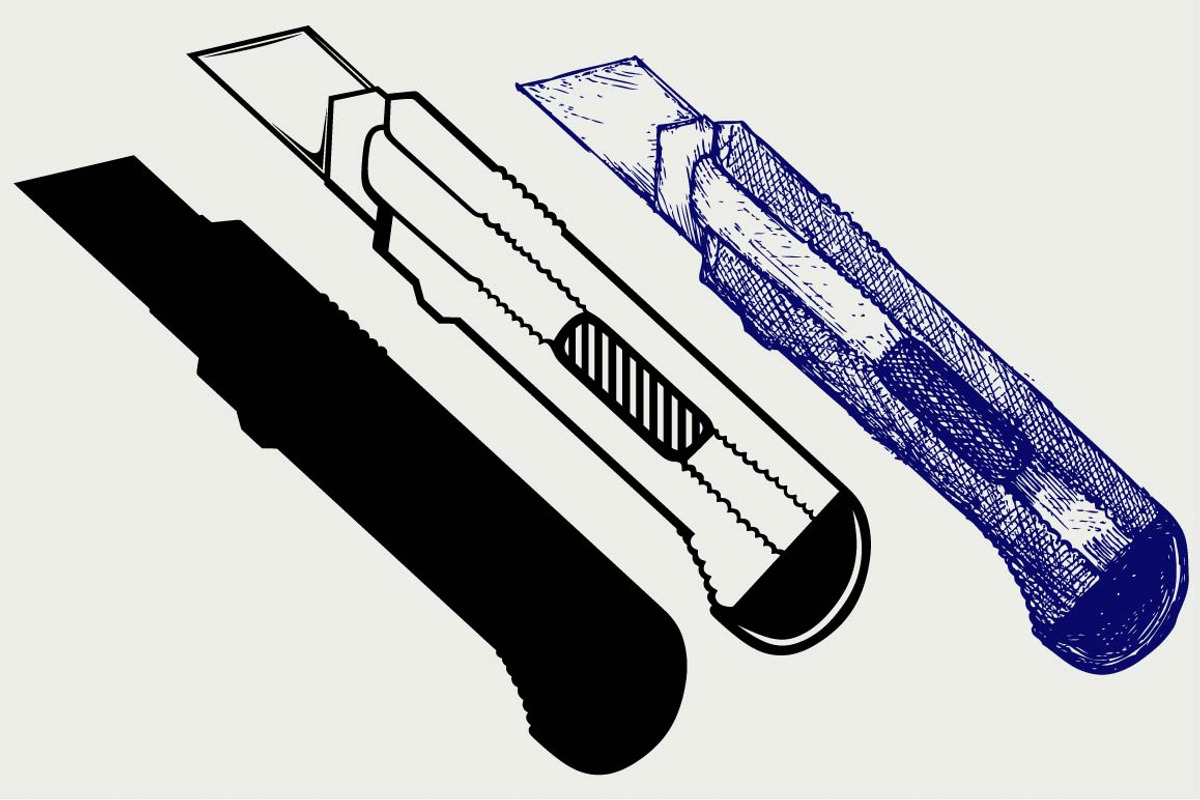 Office knife SVG, an Outline Icon by LineworkStock