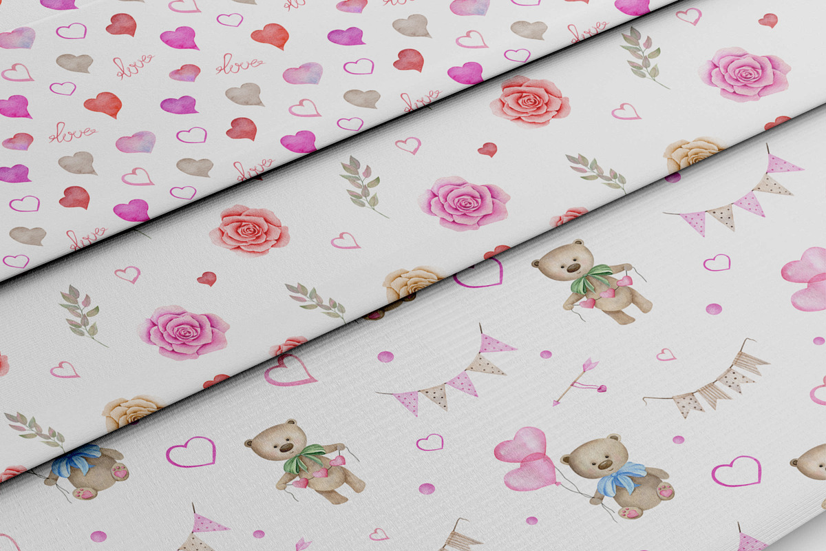 Valentine Day clipart Watercolor set, a Texture Illustration by Daryartsy (Photo 8 of 10)