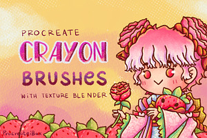34 Crayon Procreate brushes, a Brush Add-On by ProcreateiBox