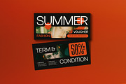 Black Orange Summer Fashion Voucher, a Card Template by graphicook (Thumbnail 1 of 3)