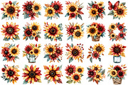 Watercolor Sunflowers Clipart, an Illustration by Craft Nest (Thumbnail 8 of 8)