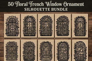 50 Floral French Window Ornament