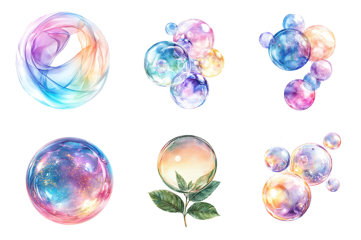Spring Iridescent Bubble Clipart, an Illustration by CreationArt (Photo 5 of 5)