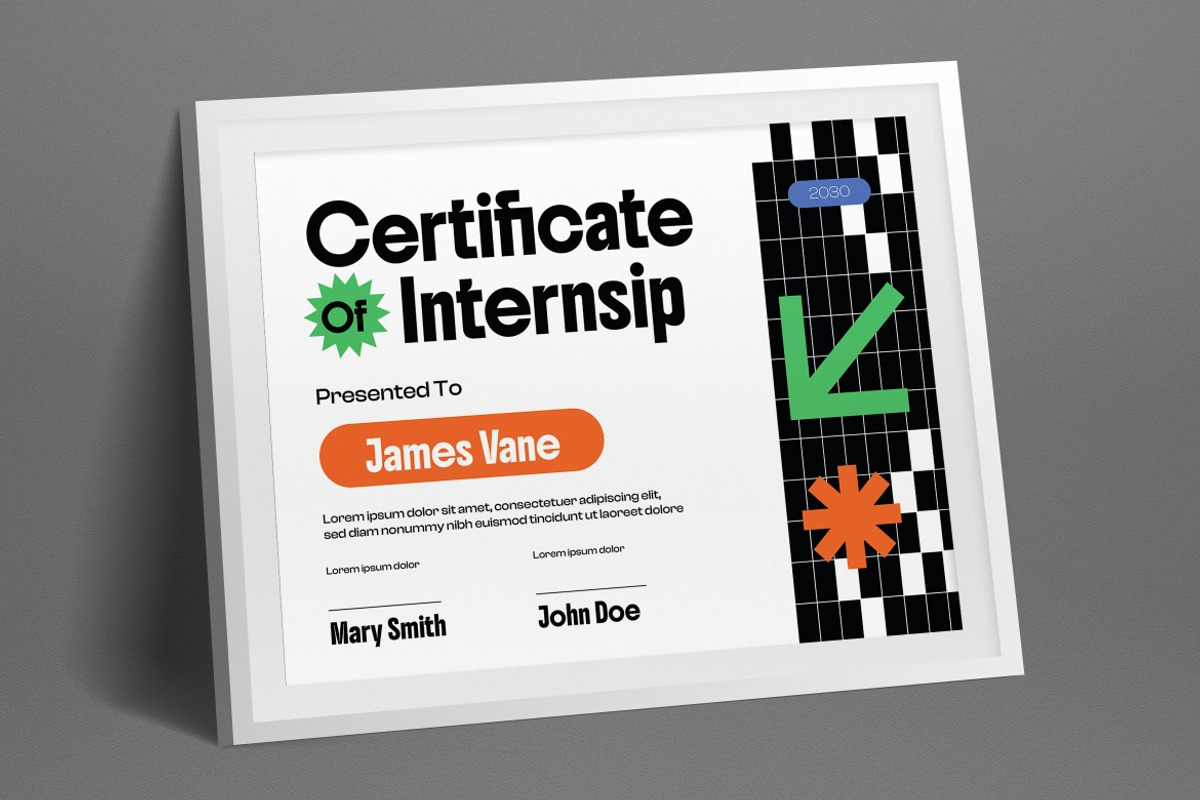 Internship Certificate, a Card Template by graphicook
