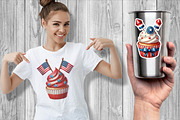 35 Patriotic Watercolor Cupcake Set, an Object Graphic by V Design Creator (Thumbnail 7 of 10)
