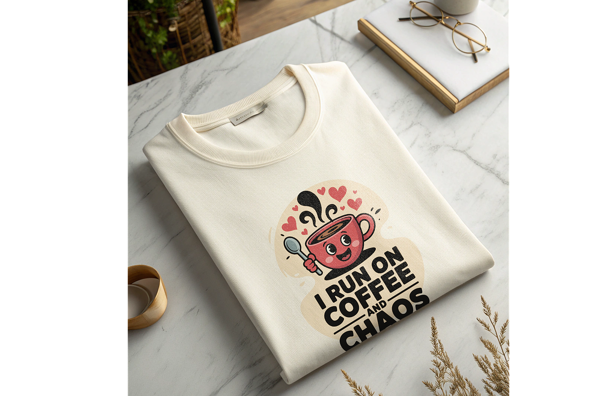 Coffee Chaos Funny Quote T-Shirt, an Object Graphic by Annudesign (Photo 6 of 9)