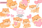 Cute Corgi Clipart PNG Bundle Kawaii, an Animal Illustration by Nattapohncha (Thumbnail 1 of 3)