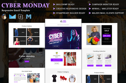 Cyber Monday -  Email Template, an Email Template by Pennyblack Templates