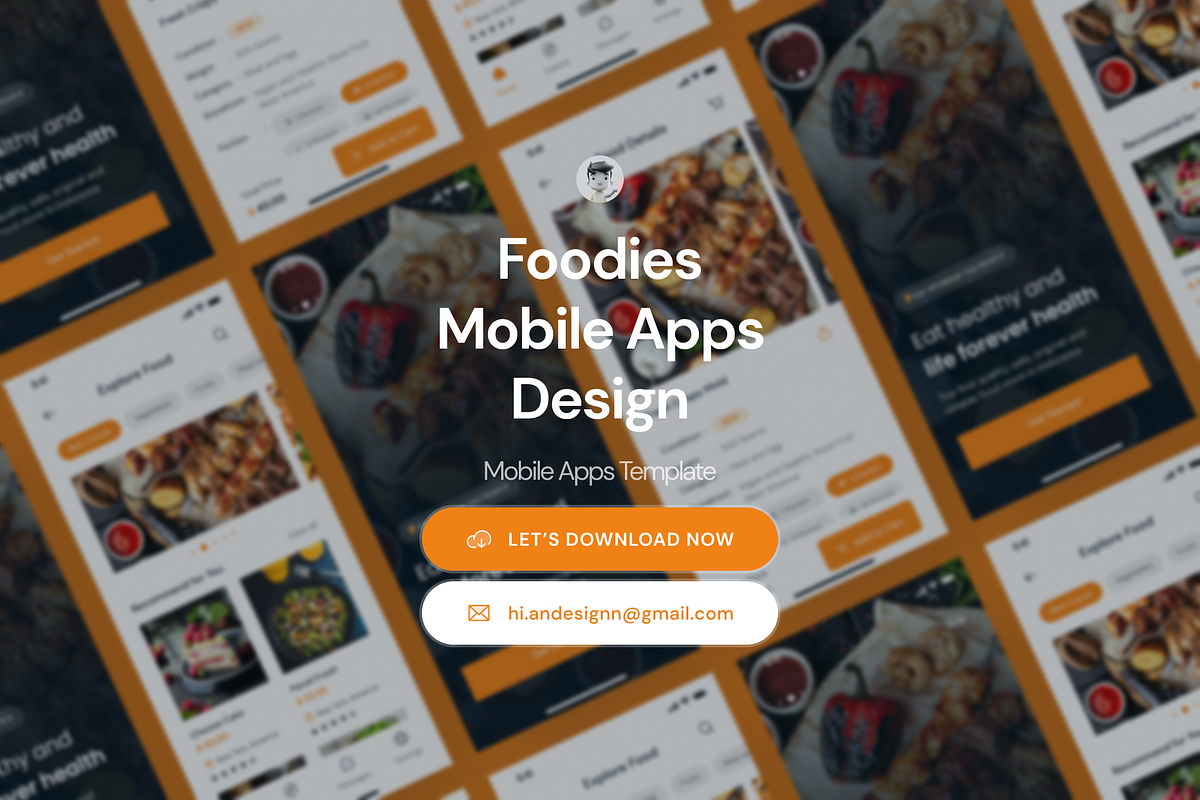 Foodies Mobile App UI Kit Template, an UI Kit Template by andrisetiawannn (Photo 3 of 3)