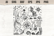 Stencil Mermaid Ocean Dreams, an Object Illustration by MARYCRAFTIRIA (Thumbnail 1 of 3)