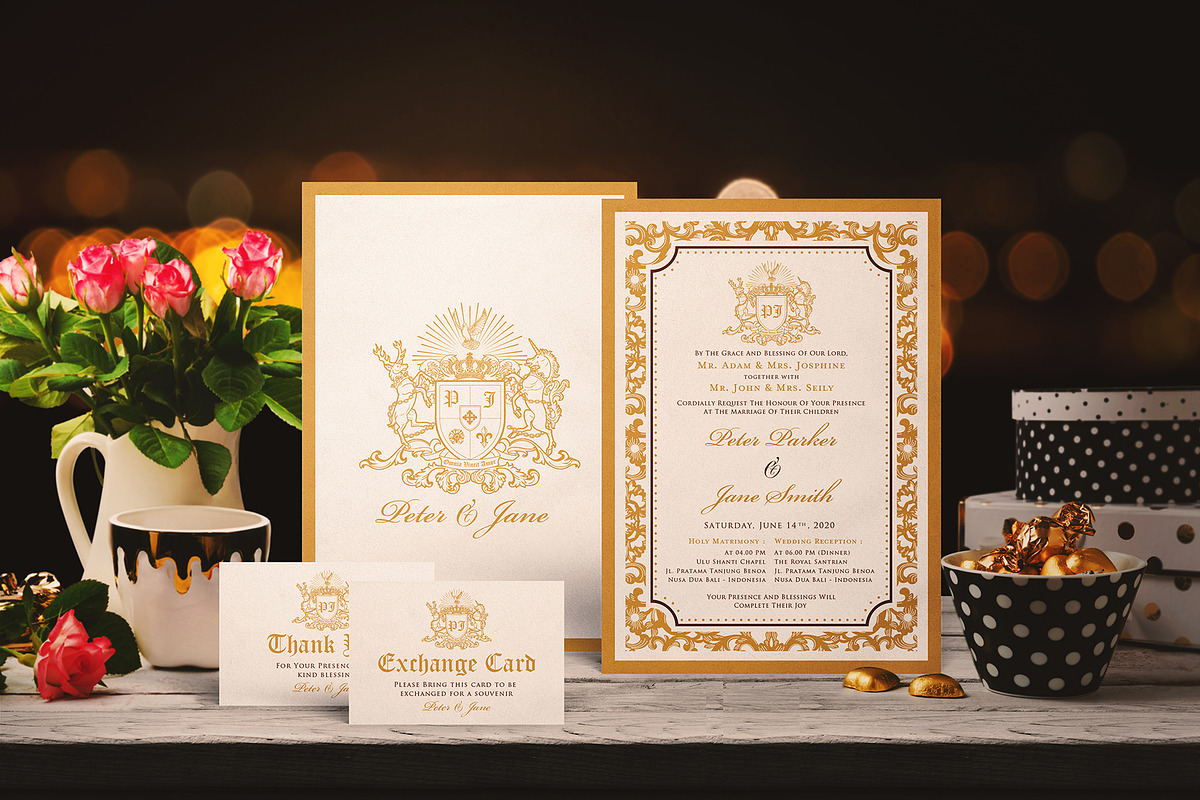 GOLDEN WEDDING INVITATION SUITES, an Invitation Template by Totem Invitation House (Photo 1 of 5)