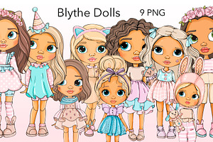 9 PNG Blythe Dolls Illustrations