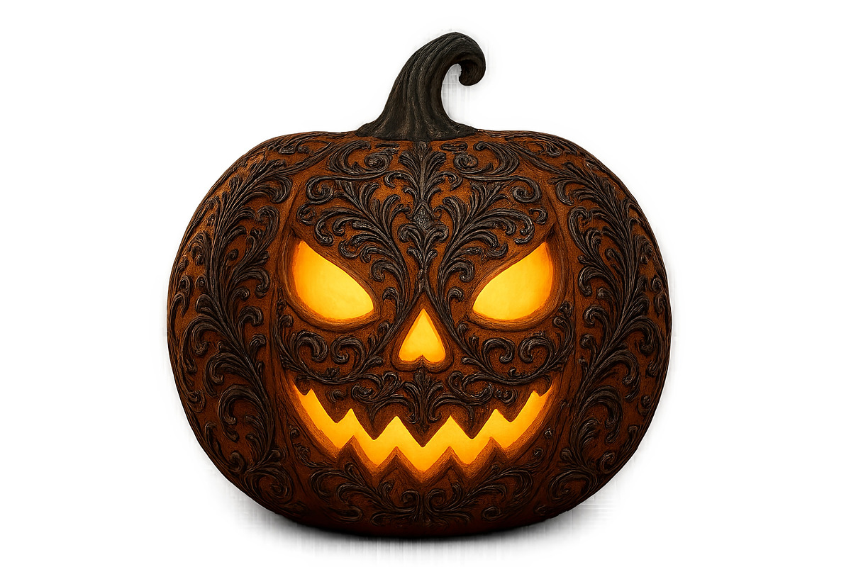 Halloween pumpkin carving with intri, an Illustration by Dvoevnore photos