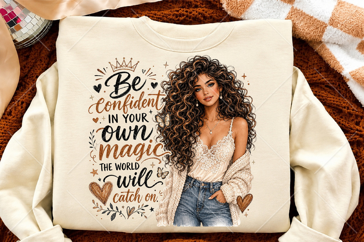 Brown Hair Girl Be Confident, a Seasonal Illustration by Canvas Craft (Photo 4 of 5)