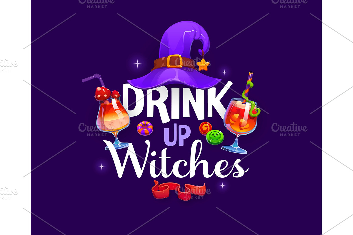 Halloween quote drink up witches, a Seasonal Illustration by Seavector Studio (Photo 3 of 3)