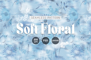 Soft Blue Floral Pattern