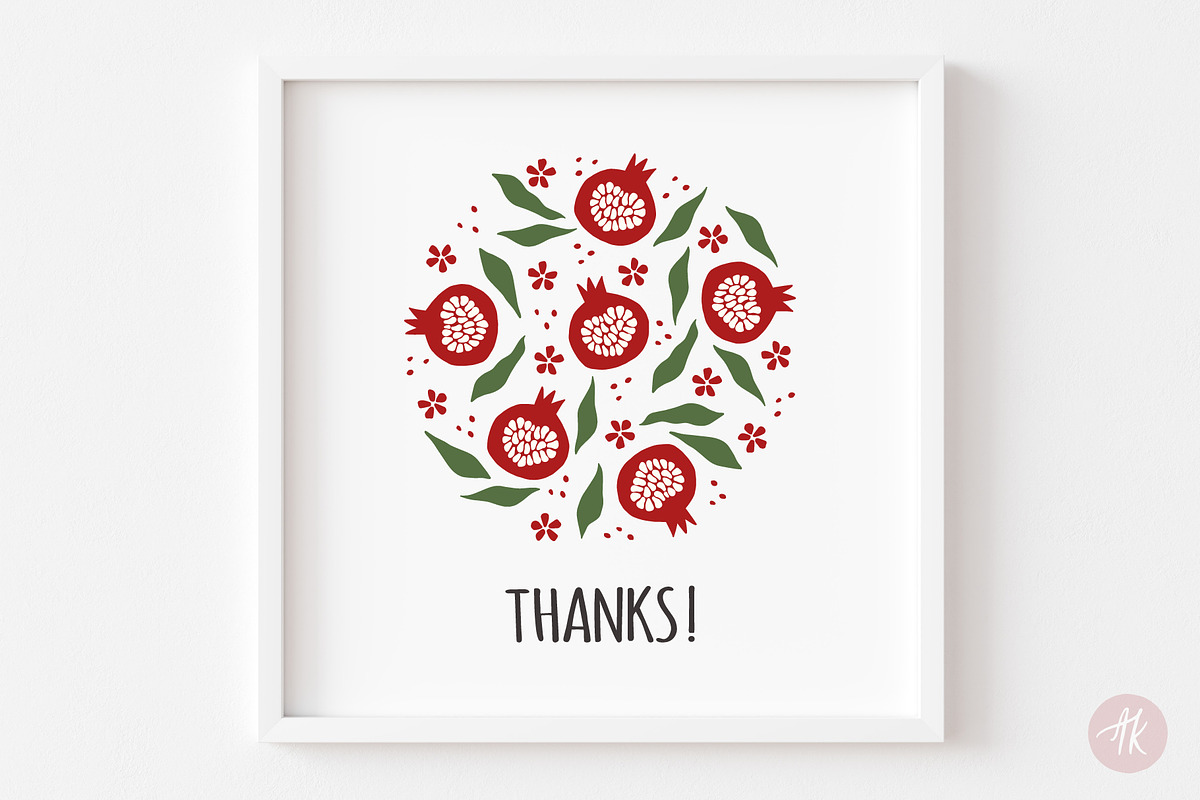 Pomegranate Fruit Clipart Set, an Object Graphic by Alena Koval (Photo 16 of 16)