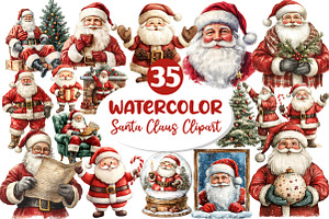 Vintage Santa Claus Clipart, an Illustration by Dream Creation