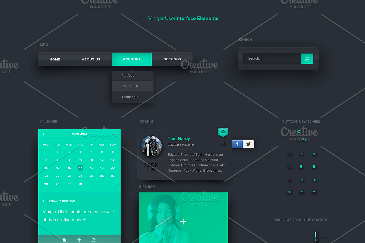 Viniger User Interface Elements, a Templates & Theme by nrsidharth (Photo 1 of 2)