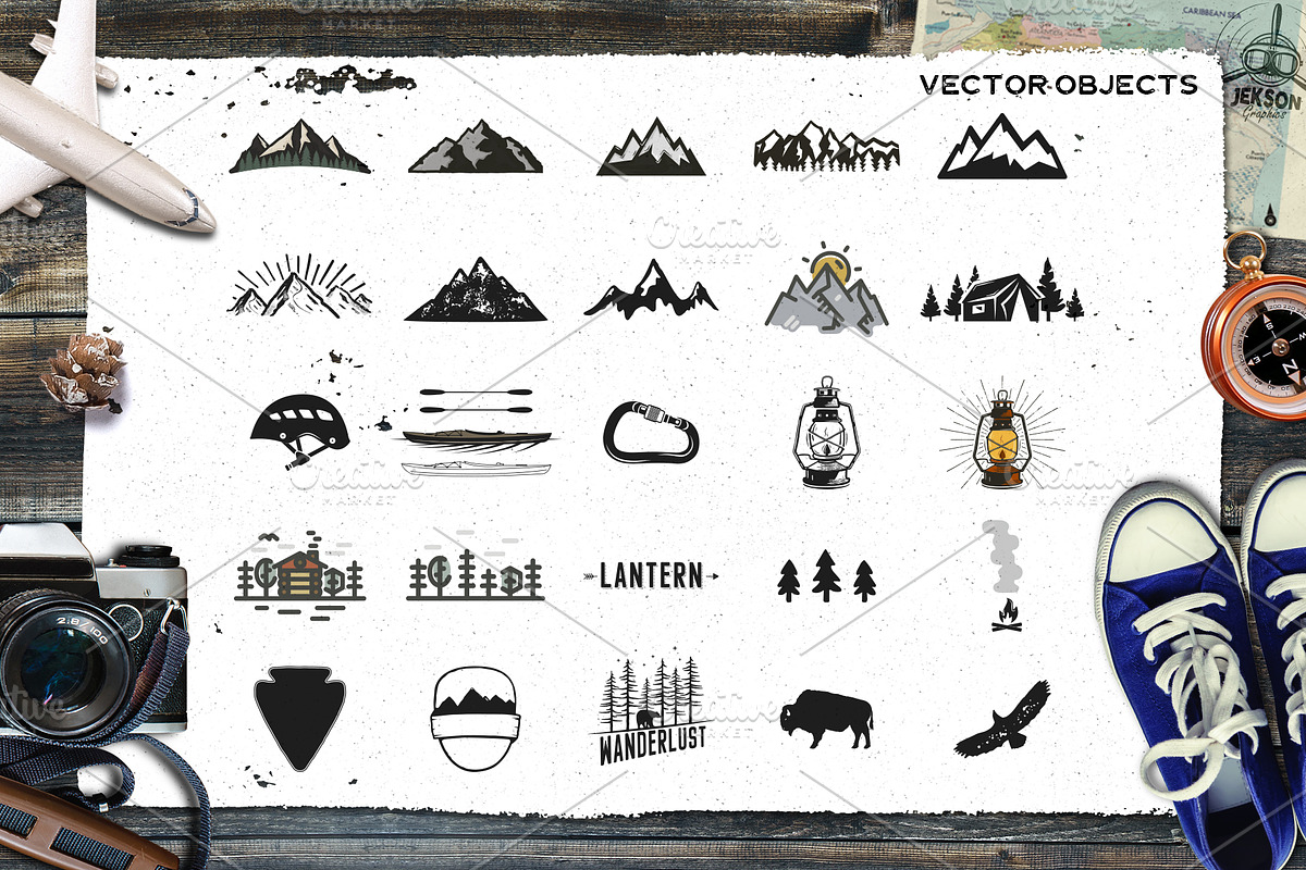 Retro Camp Road Trip Badge Kit, a Branding & Logo Template by JeksonGraphics (Photo 6 of 10)